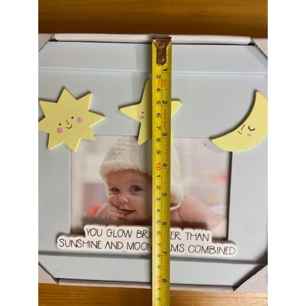 Concepts Baby Picture Frame 4x6 Blue Celestial Sun Moon Star You Glow Brighter